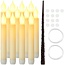 Ruhhy LED kaarsen set 12 stuks met flikkerend licht ophangdraad stickers en afstandsbediening veilig en sfeervol