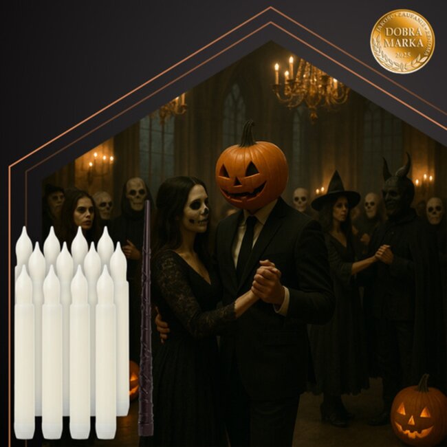 Ruhhy LED kaarsen set 12 stuks met flikkerend licht ophangdraad stickers en afstandsbediening veilig en sfeervol