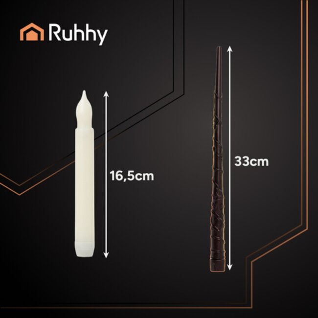 Ruhhy LED kaarsen set 12 stuks met flikkerend licht ophangdraad stickers en afstandsbediening veilig en sfeervol