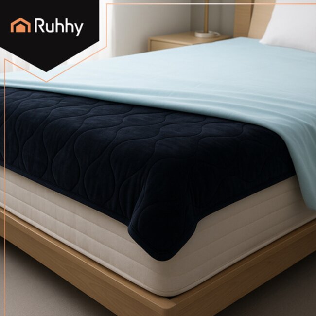 Ruhhy Elektrische deken mat 180x130 cm fleece met timer digitaal display en meerdere warmtestanden