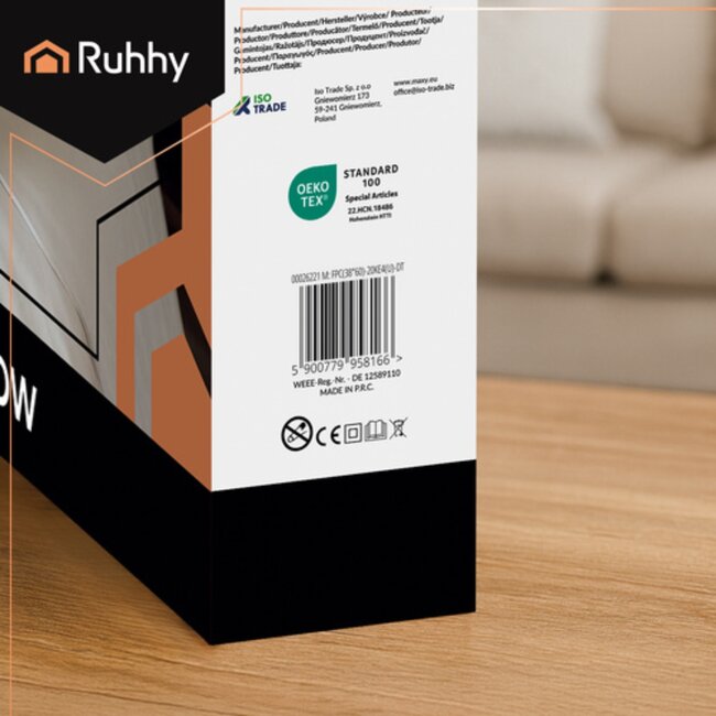 Ruhhy Groot verwarmd kussen 60x38 cm met instelbare warmtestanden en wasbare hoes veilig en comfortabel