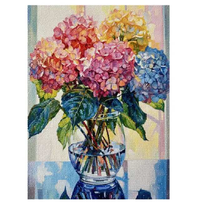 Maaleo Diamond painting bloemenboeket 40 × 30 cm compleet pakket met canvas steentjes en accessoires