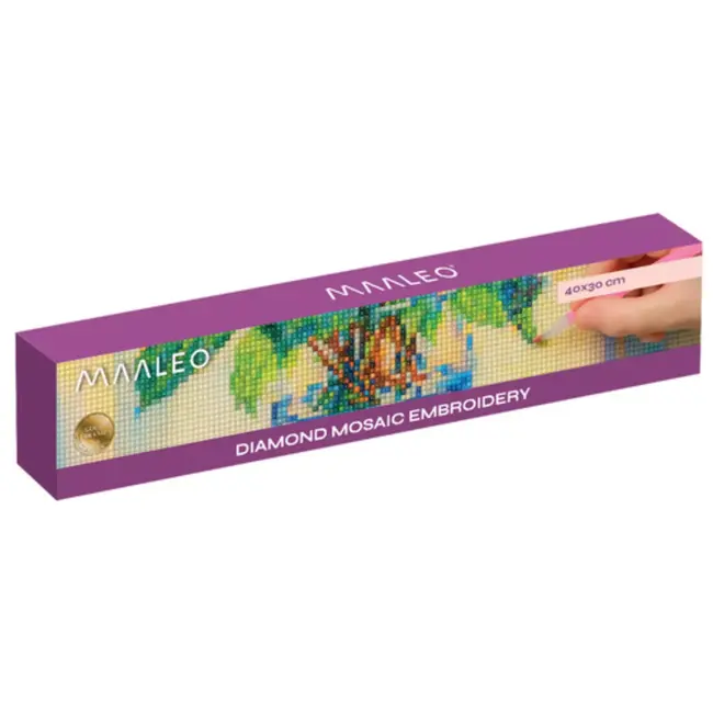 Maaleo Diamond painting bloemenboeket 40 × 30 cm compleet pakket met canvas steentjes en accessoires