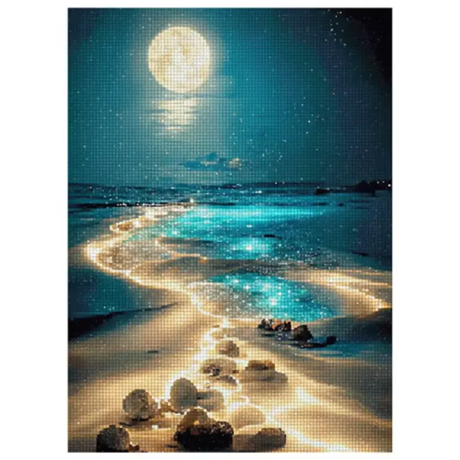 Maaleo Diamond painting strandlandschap 40 × 30 cm compleet doe-het-zelf pakket met accessoires