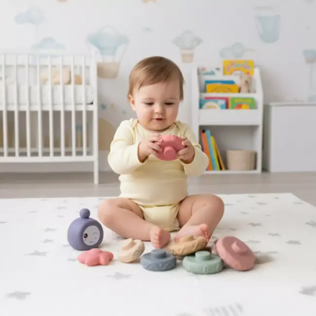 Ruhhy Zachte sensorische blokken 8-delig voor baby’s vanaf 6 maanden – kleurrijk educatief speelgoed