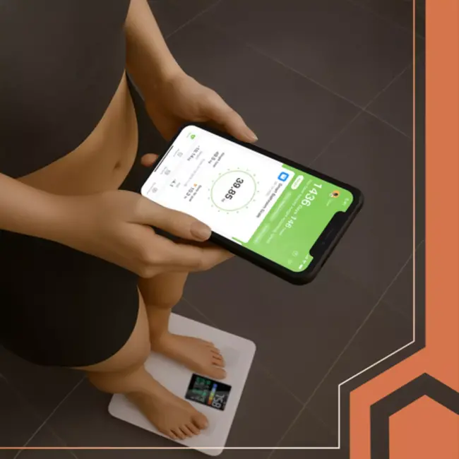 Ruhhy Slimme analyse personenweegschaal wit 226 kg met LCD-display en Feelfit app