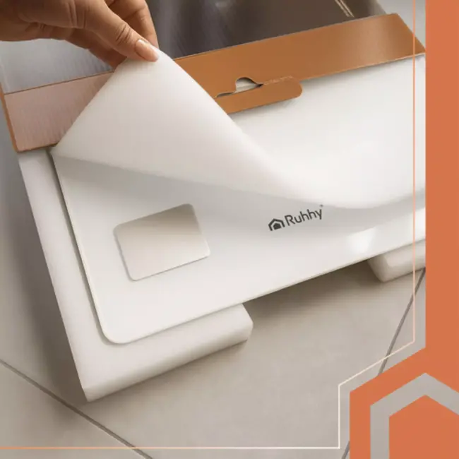 Ruhhy Slimme analyse personenweegschaal wit 226 kg met LCD-display en Feelfit app