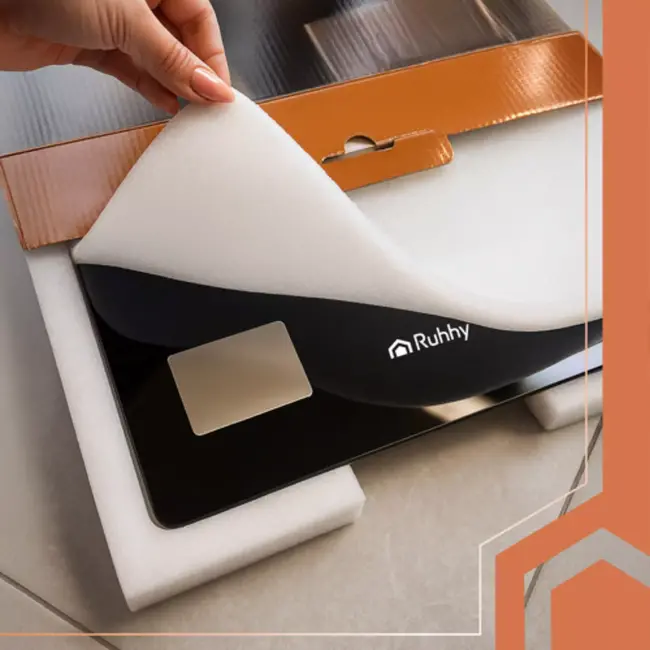 Ruhhy Slimme analyse personenweegschaal zwart 226 kg met LCD-display en Feelfit app