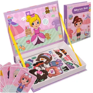 Kruzzel magnetische puzzel mode – creatieve aankleedset in boekvorm met 51 kledingstukken en accessoires
