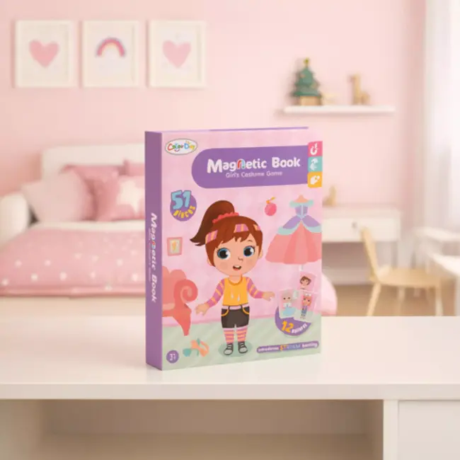 Kruzzel magnetische puzzel mode – creatieve aankleedset in boekvorm met 51 kledingstukken en accessoires