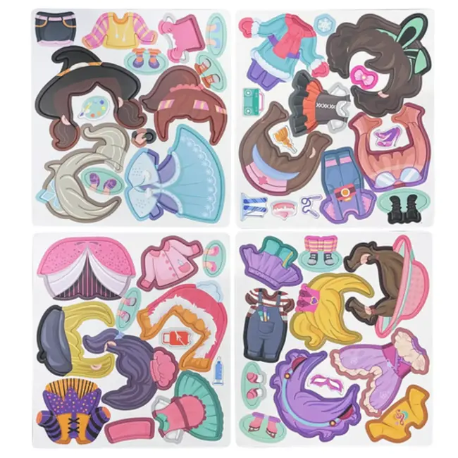 Kruzzel magnetische puzzel mode – creatieve aankleedset in boekvorm met 51 kledingstukken en accessoires