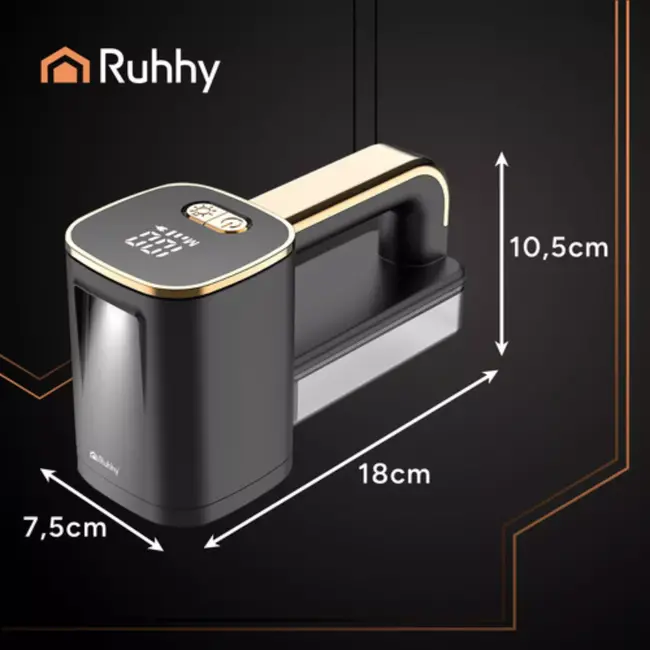 Ruhhy draadloze kledingontpiller zwart met LCD-display LED-licht en USB-C oplader