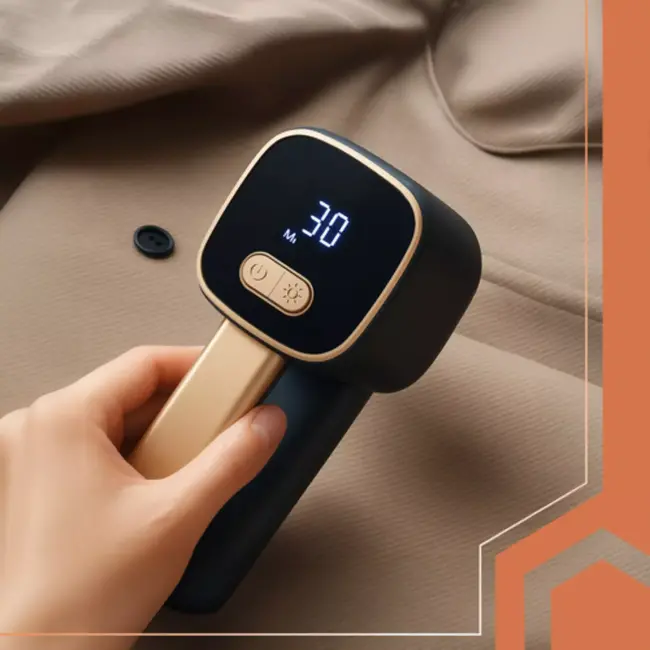 Ruhhy draadloze kledingontpiller zwart met LCD-display LED-licht en USB-C oplader