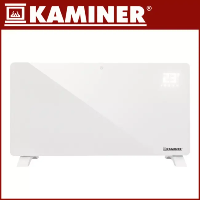 Kaminer Zelva elektrische glaspaneelradiator 2500W met WiFi app bediening en afstandsbediening