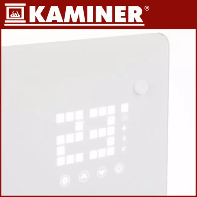 Kaminer Zelva elektrische glaspaneelradiator 2500W met WiFi app bediening en afstandsbediening