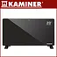 Kaminer Zelva elektrische glaspaneelradiator zwart 2500W met WiFi app bediening en afstandsbediening