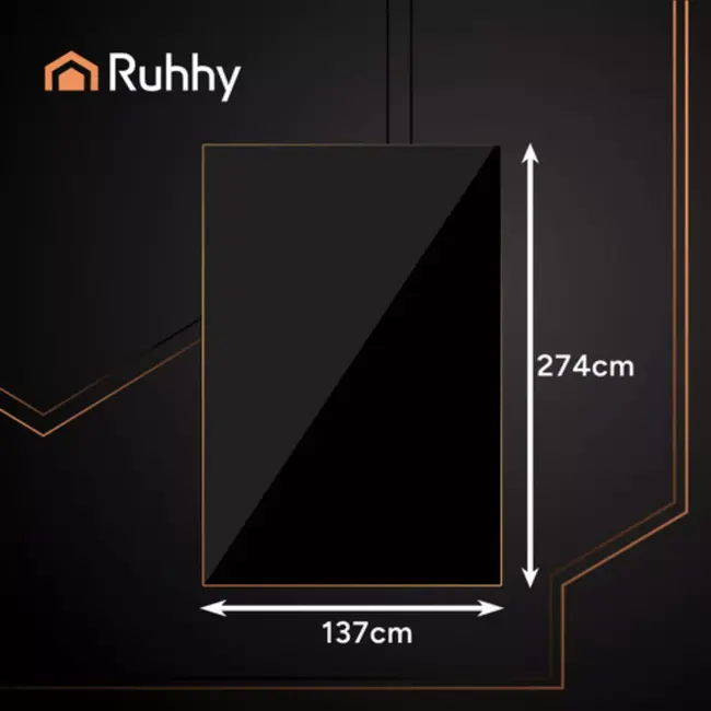 Ruhhy decoratief tafelkleed zwart 137 × 274 cm waterdicht en vlekbestendig folie