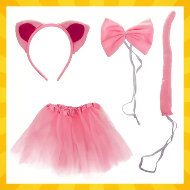 Kruzzel kattenkostuum roze 4-delig verkleedset voor kinderen 3–10 jaar