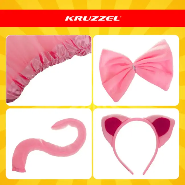 Kruzzel kattenkostuum roze 4-delig verkleedset voor kinderen 3–10 jaar