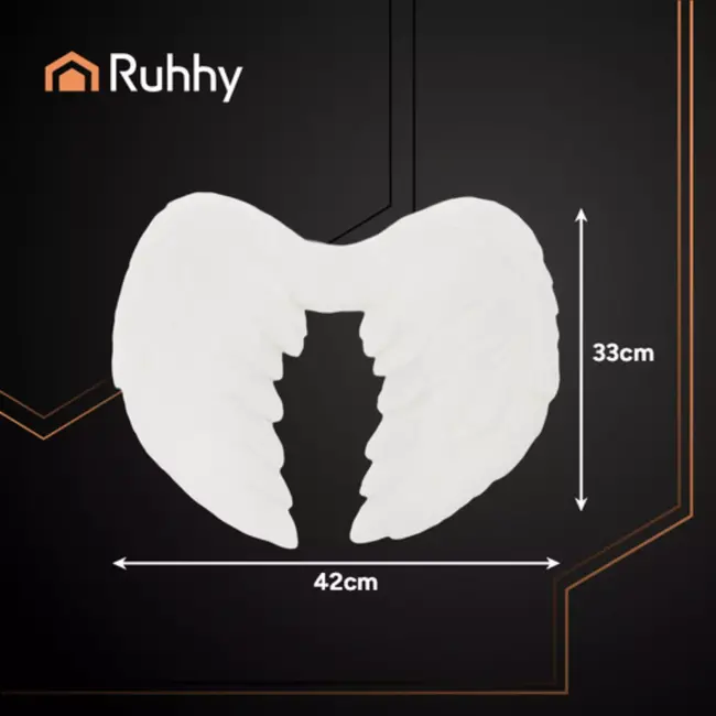 Ruhhy engelenvleugels wit 45 × 35 cm met halo – 2-delige set voor verkleedpartijen en decoratie