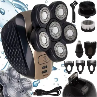 Soulima haar- en baardtrimmer 6-in-1 zwart – multifunctioneel scheerapparaat met USB-oplader