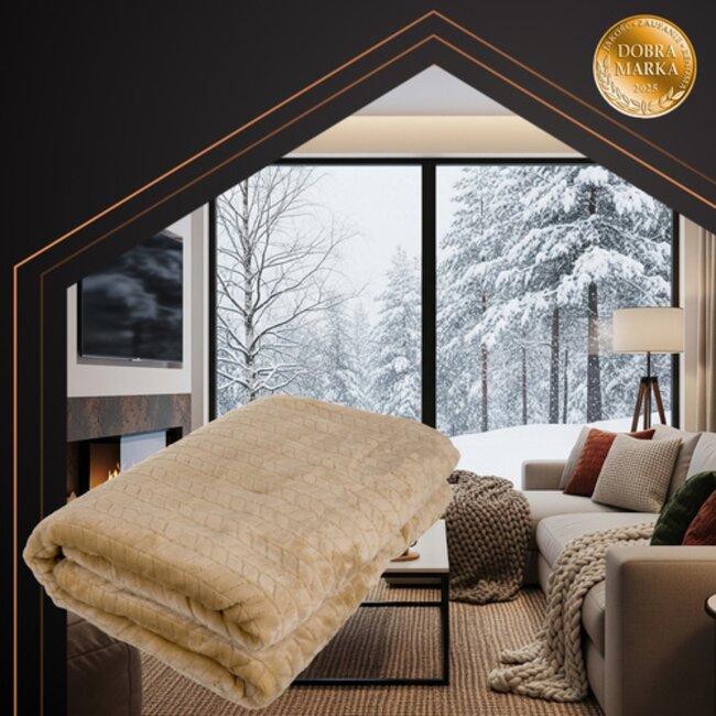 Ruhhy Elektrische deken 180x130 cm beige fleece met digitaal display timer en meerdere warmtestanden