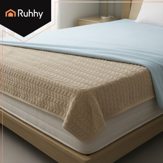 Ruhhy Elektrische deken 180x130 cm beige fleece met digitaal display timer en meerdere warmtestanden