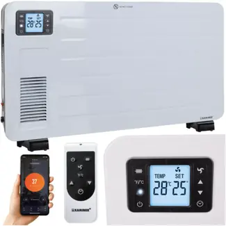 Kaminer Ziflo elektrische radiator wit 2300W met WiFi-app en afstandsbediening