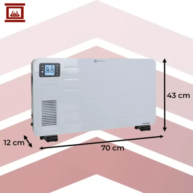 Kaminer Ziflo elektrische radiator wit 2300W met WiFi-app en afstandsbediening