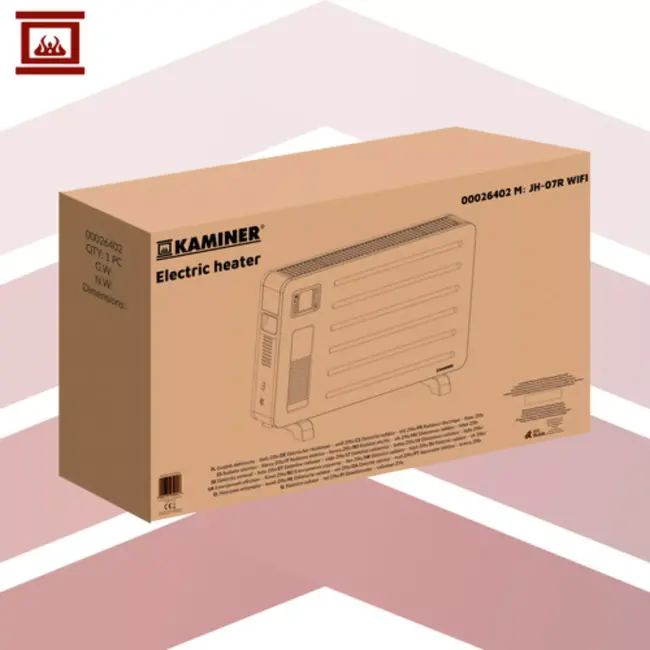 Kaminer Ziflo elektrische radiator wit 2300W met WiFi-app en afstandsbediening