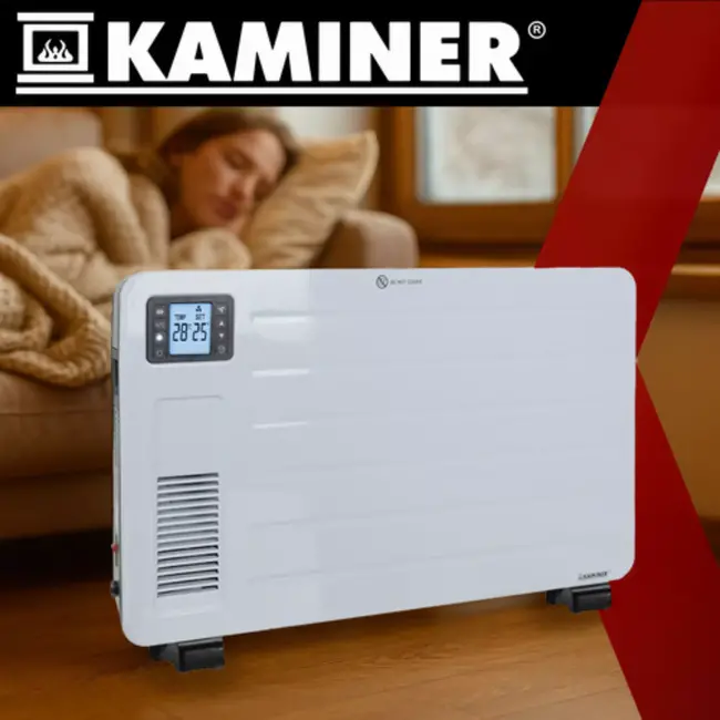 Kaminer Ziflo elektrische radiator wit 2300W met WiFi-app en afstandsbediening