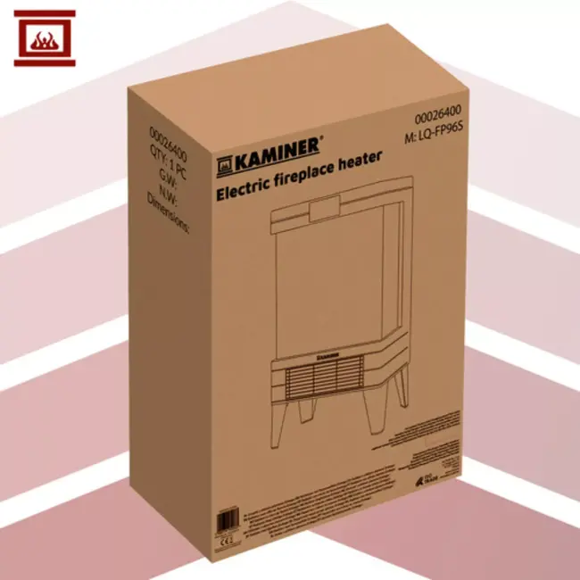 Kaminer Embego elektrische kachel 2000W met realistisch vlameffect en afstandsbediening