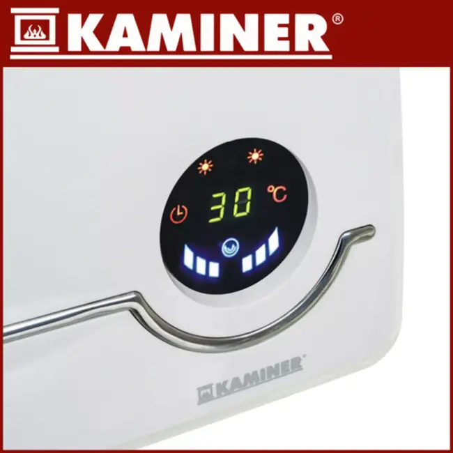 Kaminer Airo luchtgordijnkachel wit 2000W – keramische wandkachel met WiFi en afstandsbediening