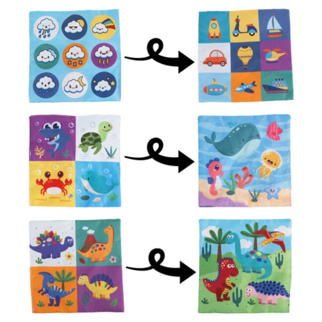 Kruzzel educatieve speelgoed tissuedoos sorter met doekjes en kaartjes – leerzaam en veilig voor peuters