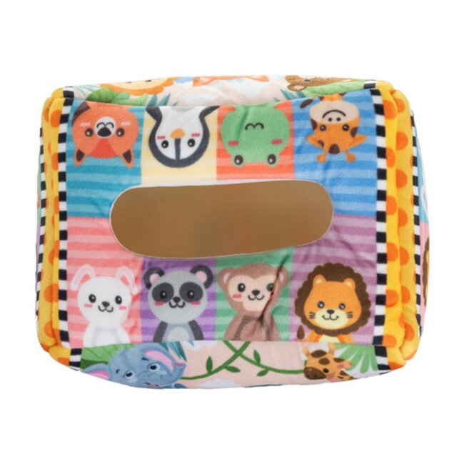 Kruzzel educatieve speelgoed tissuedoos sorter met doekjes en kaartjes – leerzaam en veilig voor peuters