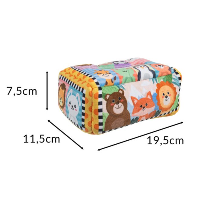 Kruzzel educatieve speelgoed tissuedoos sorter met doekjes en kaartjes – leerzaam en veilig voor peuters