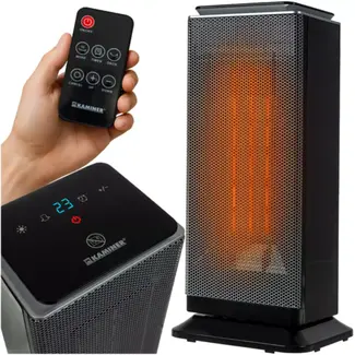 Kaminer Lumni 2.0 keramische kachel 2000W zwart – energiezuinige elektrische heater met afstandsbediening