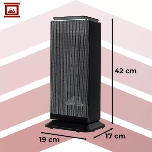 Kaminer Lumni 2.0 keramische kachel 2000W zwart – energiezuinige elektrische heater met afstandsbediening