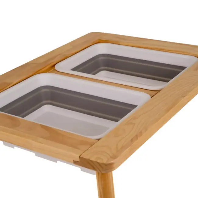 Kruzzel houten sensorische tafel met stoel – Montessori zand- en watertafel XL voor kinderen vanaf 3 jaar