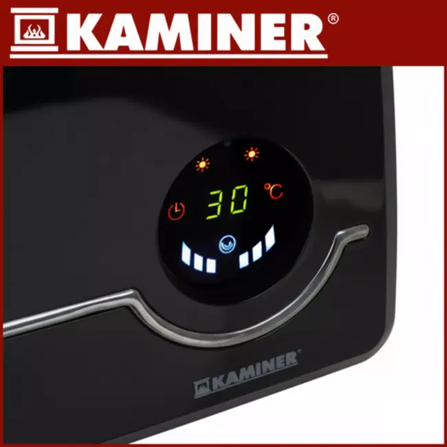 Kaminer Airo luchtgordijnkachel zwart 2000W – keramische wandkachel met WiFi en afstandsbediening