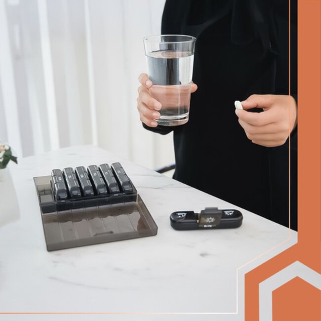 Ruhhy medicatie organizer 7 dagen – pillendoos met vakjes voor ochtend en avond