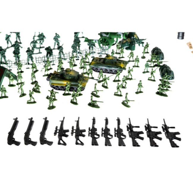 Ruhhy Militaire speelset 300-delig – legerbasis met soldaten, voertuigen en accessoires voor kinderen