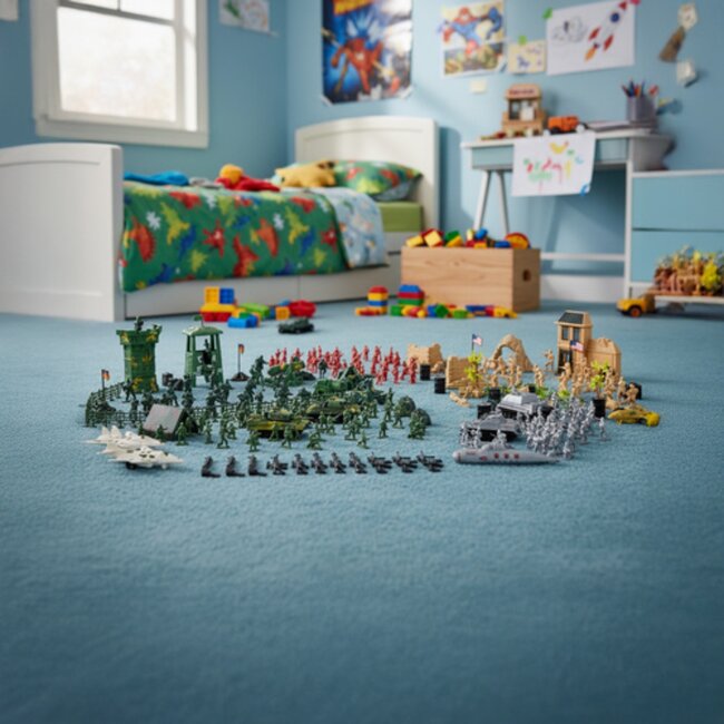 Ruhhy Militaire speelset 300-delig – legerbasis met soldaten, voertuigen en accessoires voor kinderen