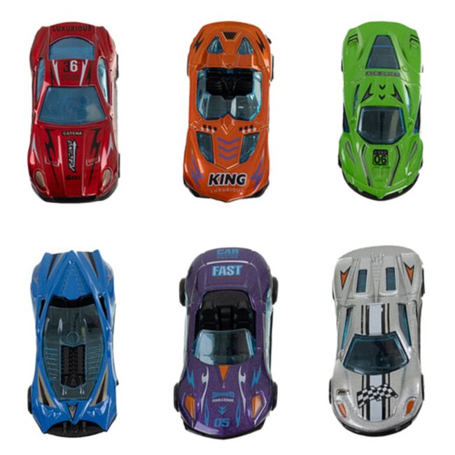 Ruhhy Speelgoed truck met racebaan en 6 auto’s – grote vrachtwagen met dubbele hellingbanen voor kinderen