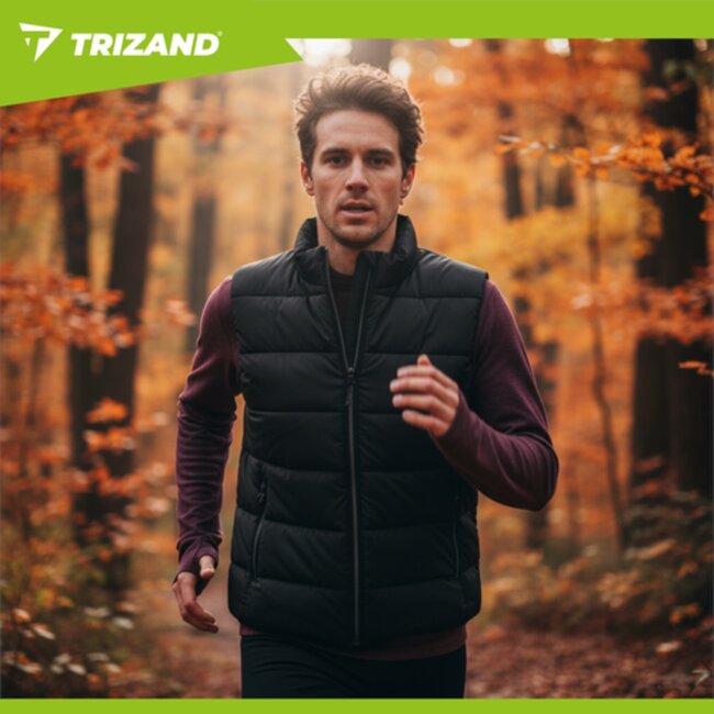 Trizand USB verwarmd vest Maat L zwart – unisex elektrisch warmtevest met instelbare warmtezones voor buiten en dagelijks gebruik