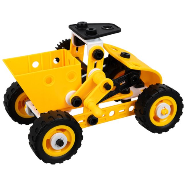 Ruhhy Bouwset voertuigen 100-delig – constructiespeelgoed met gereedschap, wielen en tandwielen voor kinderen