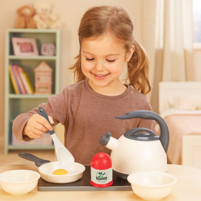 Kruzzel Keukenaccessoireset 32-delig – speelgoed kookset met potten, pannen, bestek en servies voor kinderen