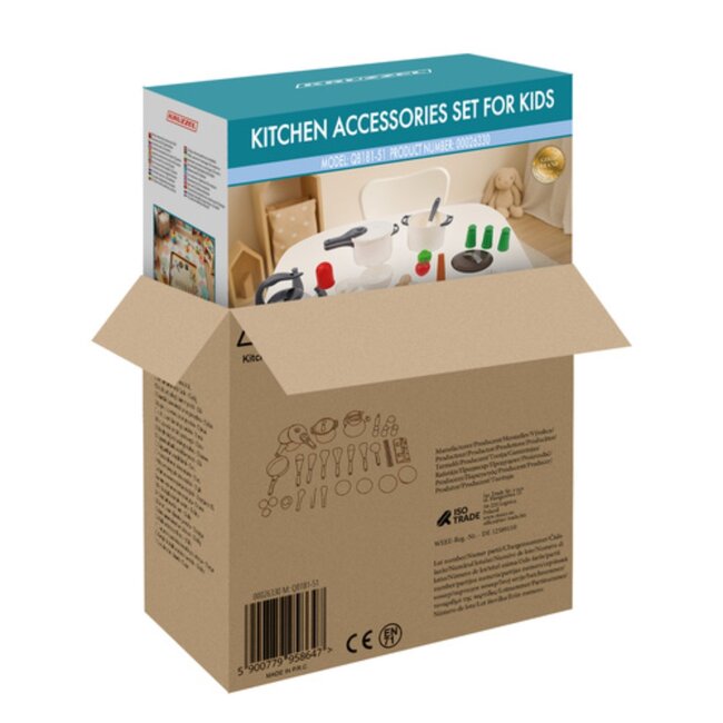Kruzzel Keukenaccessoireset 32-delig – speelgoed kookset met potten, pannen, bestek en servies voor kinderen