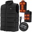 Trizand USB verwarmd vest XL zwart – unisex elektrisch warmtevest met instelbare warmtezones voor buiten en dagelijks gebruik