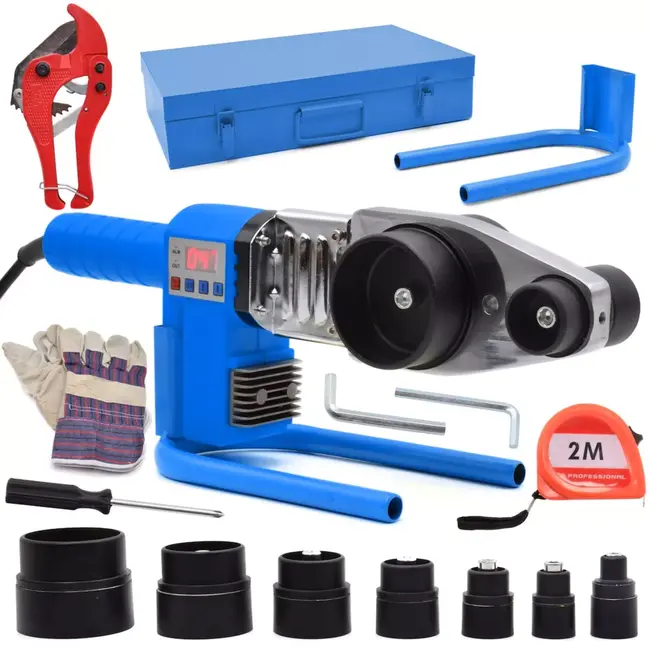 GEKO Pijplasmachine - 16-63 mm - LCD Display - 1500W - Inclusief Accessoires